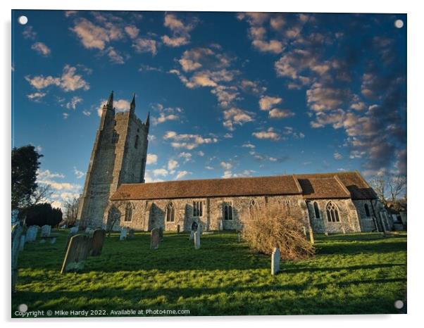 All Saints Church and Church yard at Lydd on the Romney Marsh Acrylic by Mike Hardy