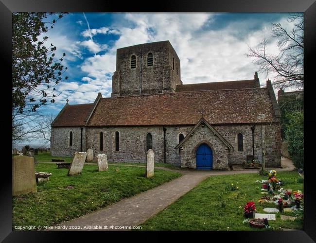 St. Stephen's church Lympne Framed Print by Mike Hardy