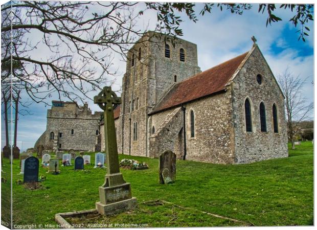 St Stephens Church at Lympne Canvas Print by Mike Hardy