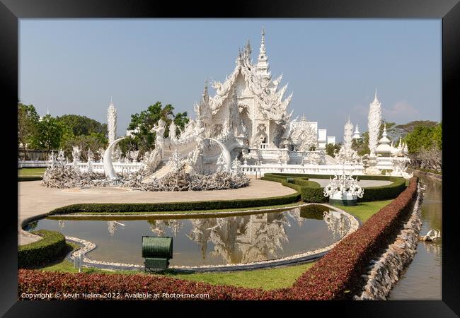Wat Rung Khun or the White Temple, Framed Print by Kevin Hellon