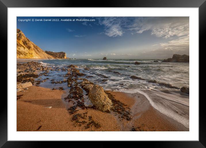 Man O'War Bay, Dorset Framed Mounted Print by Derek Daniel