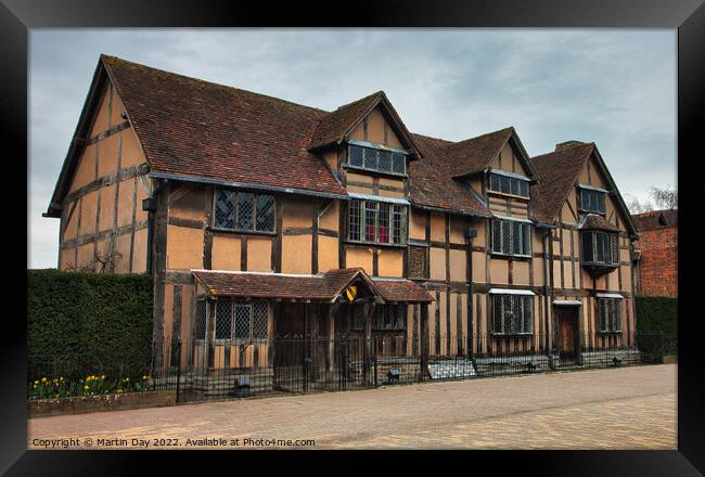 Shakespeare's Birthplace: Where Genius was Born Framed Print by Martin Day