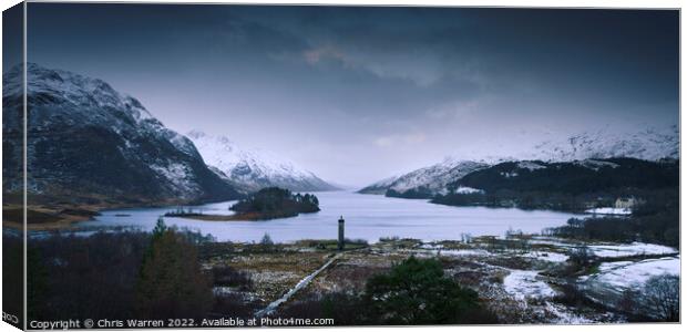 Glenfinnan Monument Loch Shiel Scotland in winter Canvas Print by Chris Warren