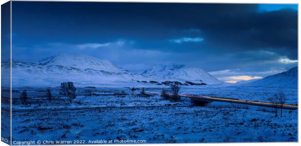 Winter on Rannoch Moor Glen Coe Scotland  Canvas Print by Chris Warren