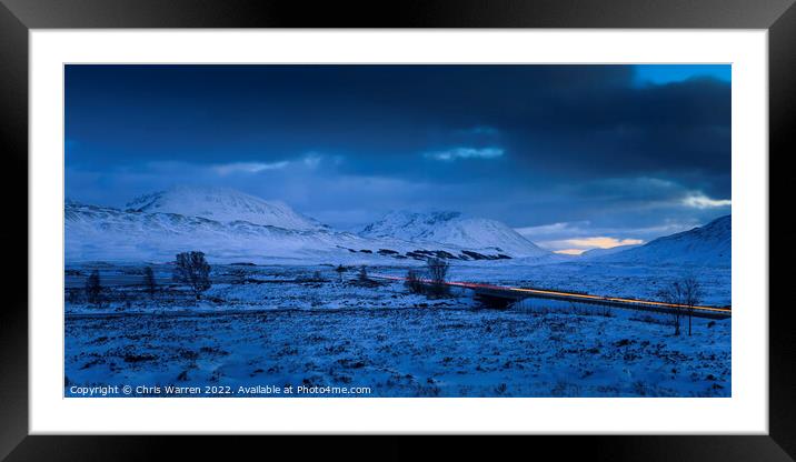 Winter on Rannoch Moor Glen Coe Scotland  Framed Mounted Print by Chris Warren