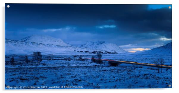 Winter on Rannoch Moor Glen Coe Scotland  Acrylic by Chris Warren