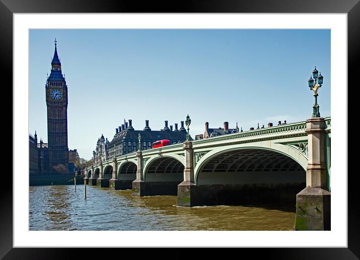 Westminster Bridge and Big Ben Framed Mounted Print by Joyce Storey