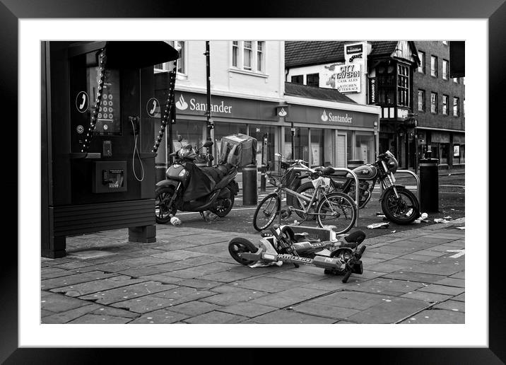 Abandoned Scooters, Newcastle Framed Mounted Print by Rob Cole