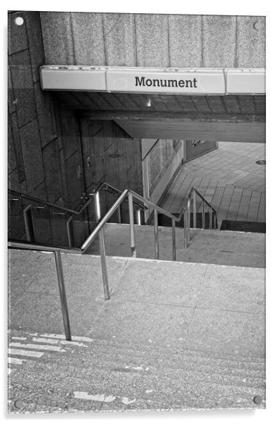 Monument Metro Station, Newcastle Acrylic by Rob Cole