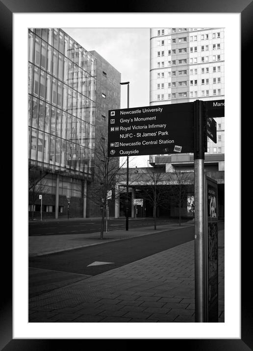 Newcastle Finger Post Framed Mounted Print by Rob Cole