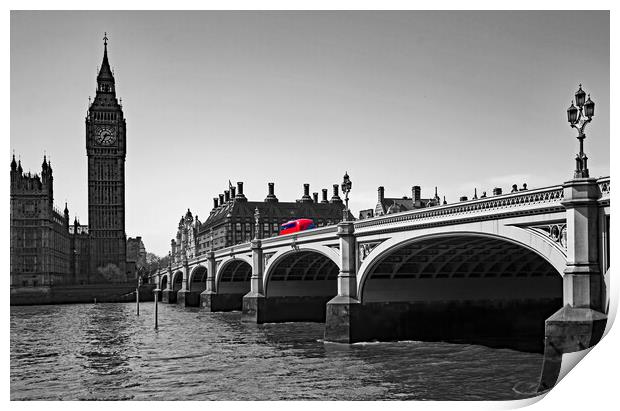Big Ben and Westminster Bridge  Print by Joyce Storey
