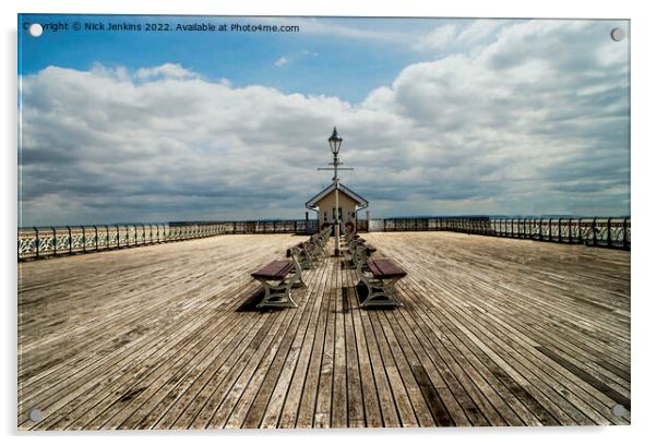 An Empty Penarth Pier South Wales Acrylic by Nick Jenkins