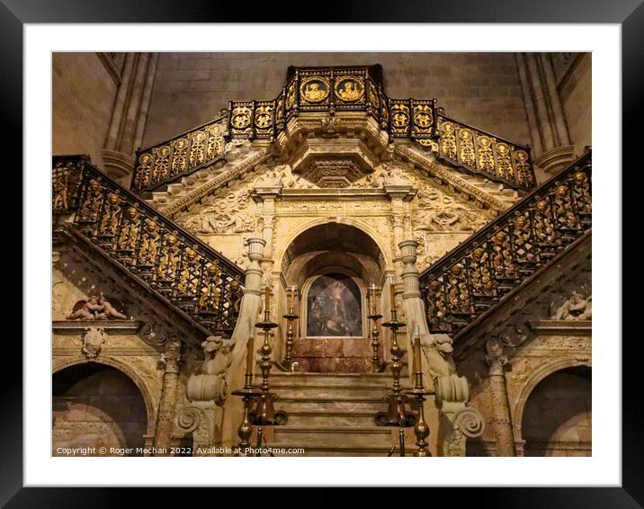 Marble Splendor in Burgos Cathedral Framed Mounted Print by Roger Mechan