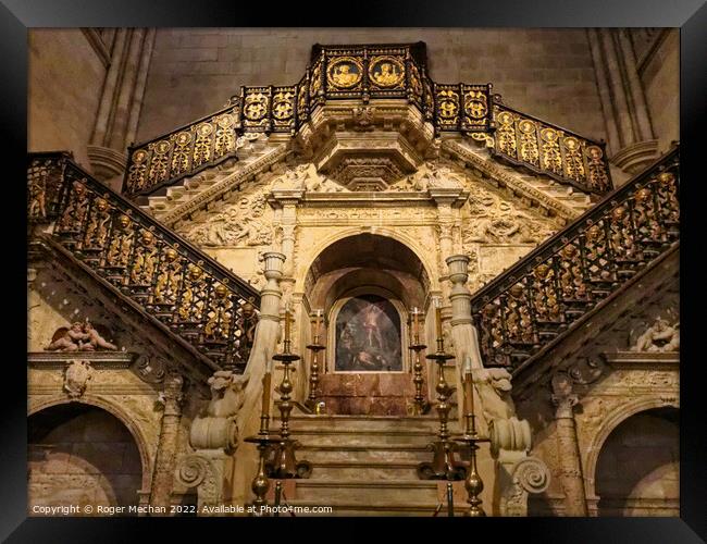 Marble Splendor in Burgos Cathedral Framed Print by Roger Mechan