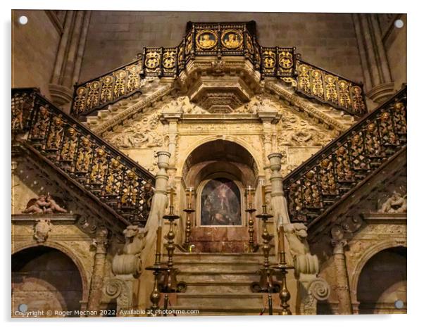 Marble Splendor in Burgos Cathedral Acrylic by Roger Mechan