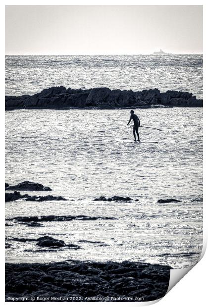 Solitude on a Silver Sea Print by Roger Mechan