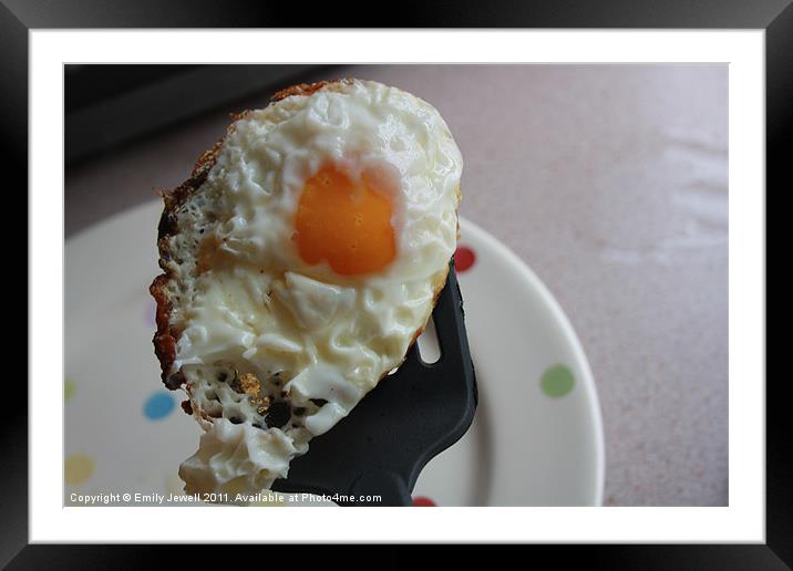 Fried Egg Framed Mounted Print by Emily Jewell
