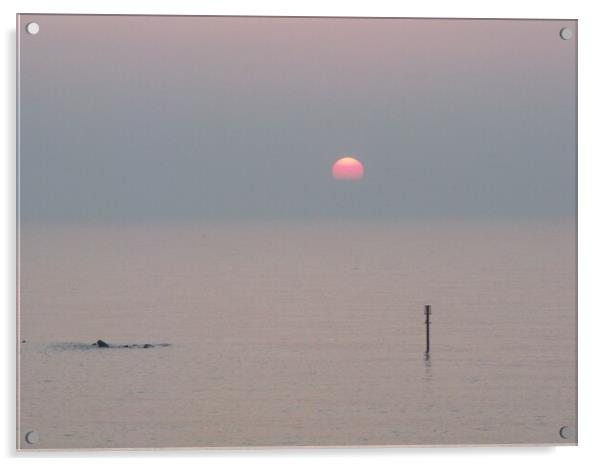 Sunrise at Newbiggin-by-the-Sea Acrylic by Richard Dixon