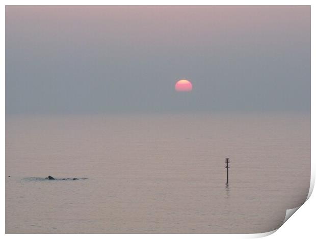 Sunrise at Newbiggin-by-the-Sea Print by Richard Dixon