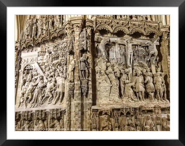 Exquisite Carved Crosses in Burgos Cathedral Framed Mounted Print by Roger Mechan