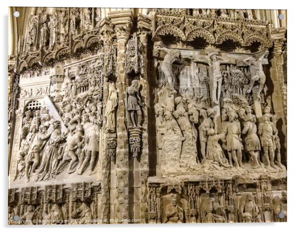Exquisite Carved Crosses in Burgos Cathedral Acrylic by Roger Mechan