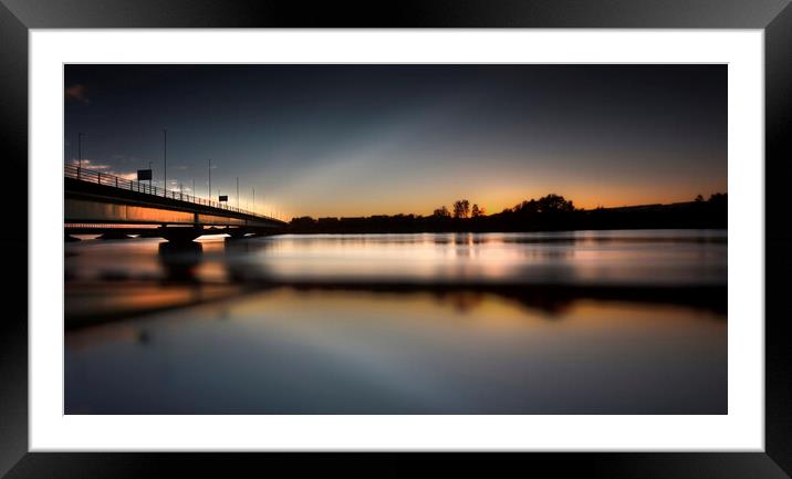 Sunset at the Loughor estuary Framed Mounted Print by Leighton Collins