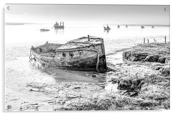 Old Boat at Orford in Suffolk Acrylic by Robbie Spencer