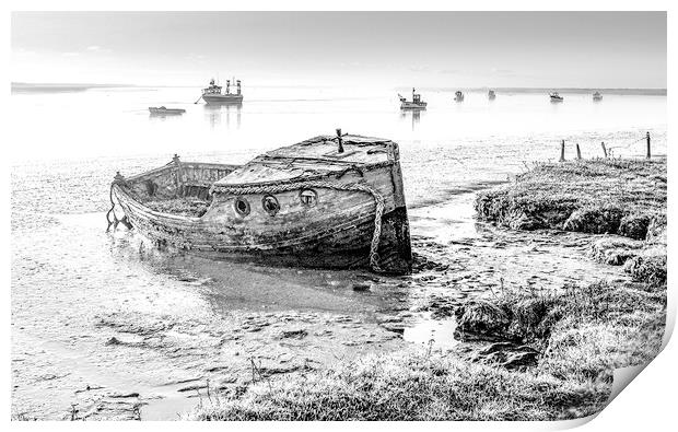 Old Boat at Orford in Suffolk Print by Robbie Spencer