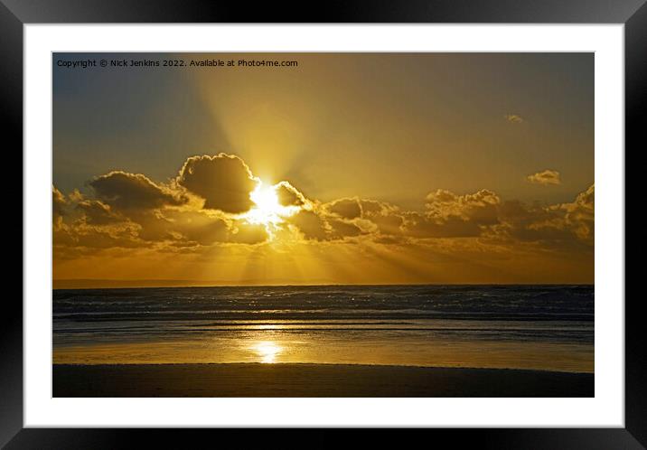 Sunset over Dunraven Bay Vale of Glamorgan Framed Mounted Print by Nick Jenkins
