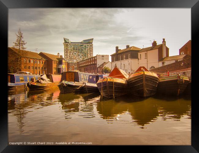 Birmingham canal Boats Framed Print by Stuart Chard