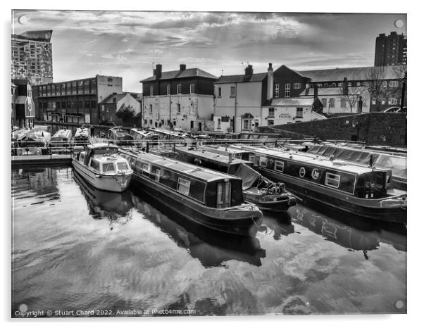 Birmingham Canal Boats Acrylic by Travel and Pixels 