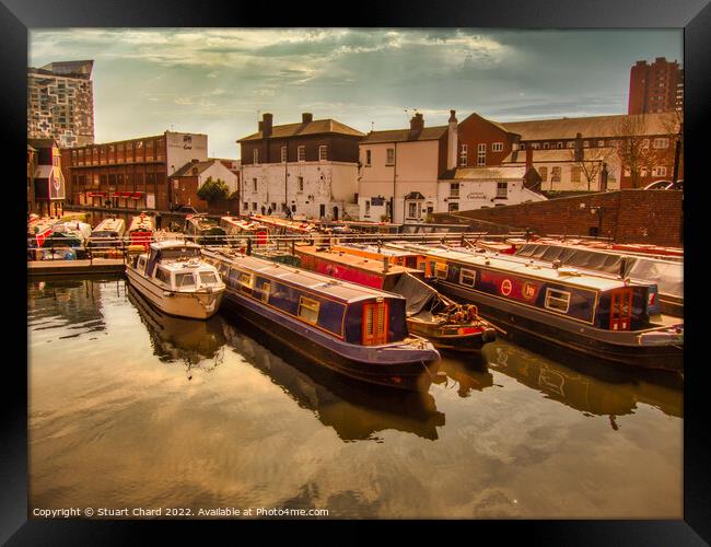 Birmingham Canal Boats Framed Print by Travel and Pixels 