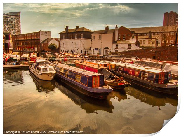 Birmingham Canal Boats Print by Travel and Pixels 
