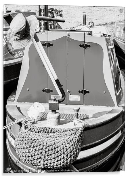 Birmingham Canal Boat Acrylic by Stuart Chard
