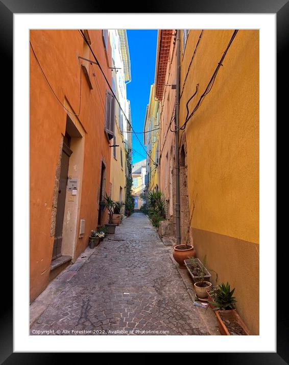 Rue Garrel, Hyères, France.  Framed Mounted Print by Alix Forestier