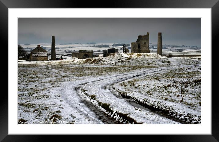 Magpie Mine in Winter Framed Mounted Print by Chris Drabble