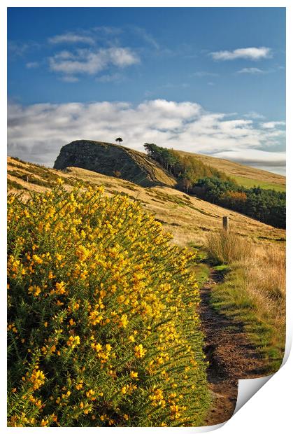 Footpath to Back Tor Derbyshire Peak District  Print by Darren Galpin