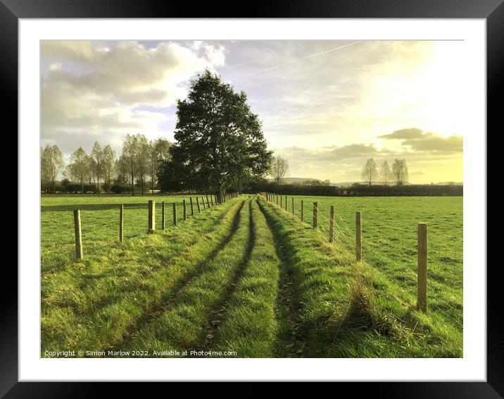 Relaxing scene at Leintwardine, Herefordshire Framed Mounted Print by Simon Marlow