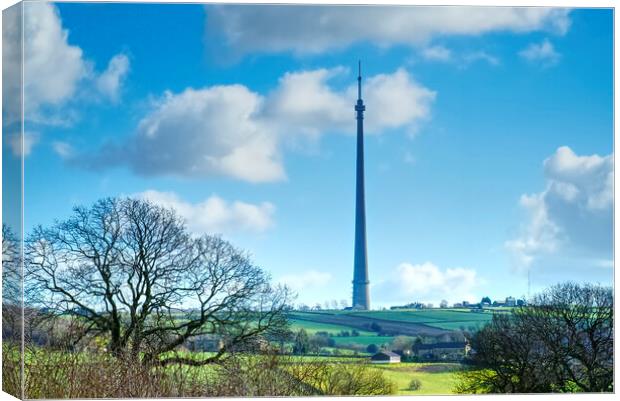 Emley Moor Mast Canvas Print by Alison Chambers