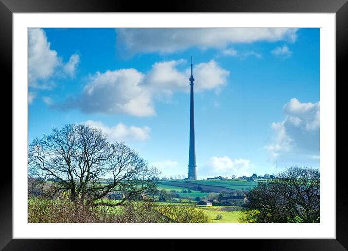 Emley Moor Mast Framed Mounted Print by Alison Chambers