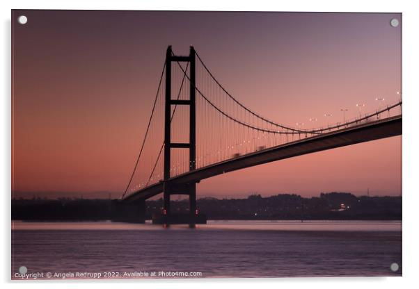The Humber bridge at dawn  Acrylic by Angela Redrupp