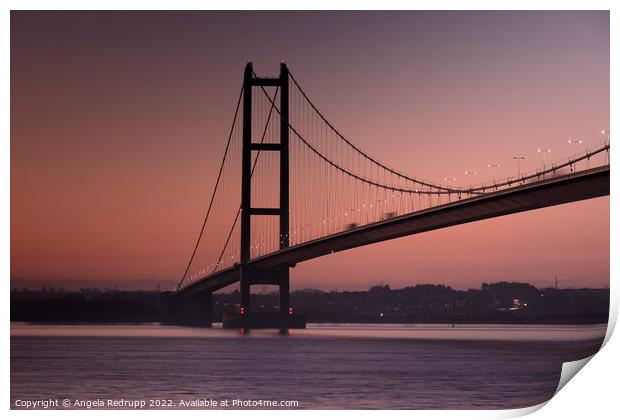 The Humber bridge at dawn  Print by Angela Redrupp