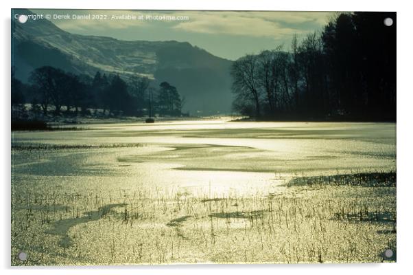 The Lake District in Winter Acrylic by Derek Daniel