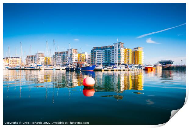 Sovereign Harbour Marina, Eastbourne Print by Chris Richards