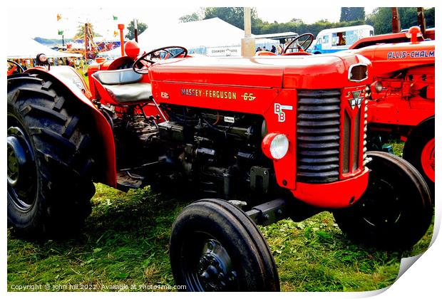 Massey Ferguson 65 tractor Print by john hill