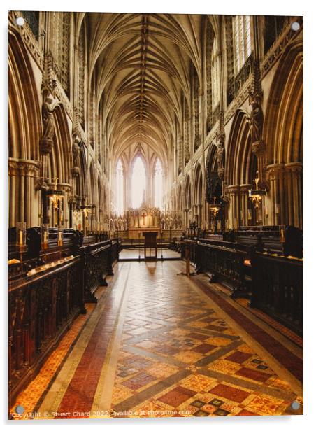 Lichfield Cathedral Interior Acrylic by Travel and Pixels 