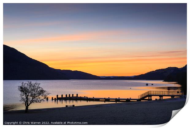 Loch Lomond Argyll and Bute Scotland at sunrise Print by Chris Warren