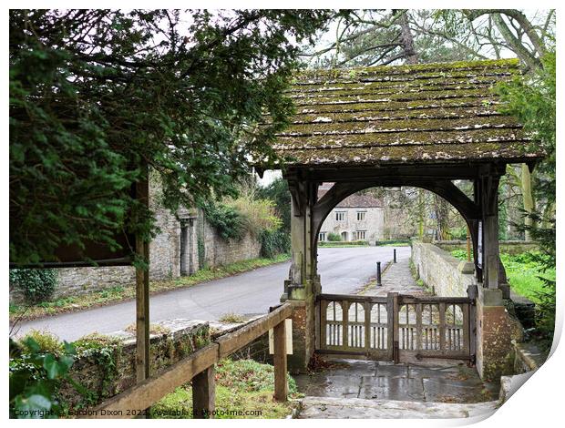 Lych gate at a church entrance - Somerset Print by Gordon Dixon