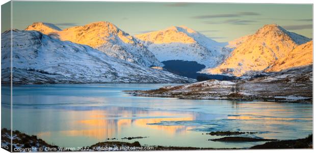 Dawn at Loch Arklet  Stirling Scotland in winter  Canvas Print by Chris Warren