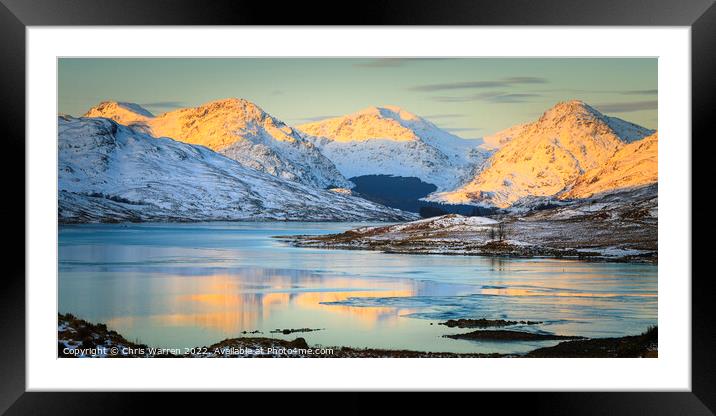 Dawn at Loch Arklet  Stirling Scotland in winter  Framed Mounted Print by Chris Warren